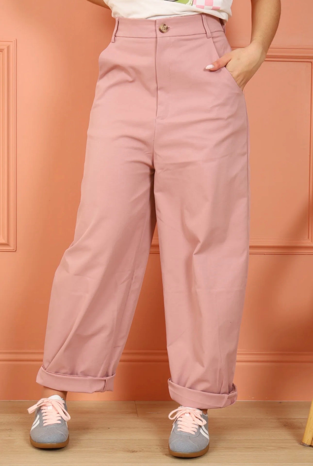 Pantalon Marine — pantalon large rose